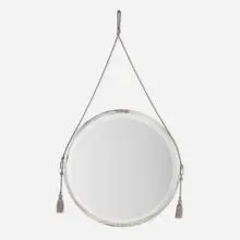 Émile-Jacques Ruhlmann, Wall mirror, c. 1925, silvered metal, mirrored glass, rope