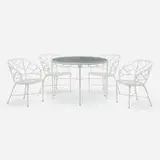 Hall Bradley, Calcutta dining set, 1967, enameled cast aluminum, textured glass