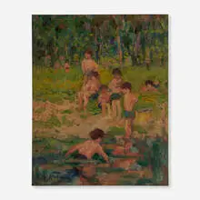 Kate A. Williams, The Swimming Hole, oil on board