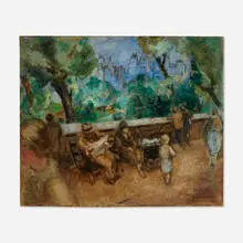 Bernard Gussow, Central Park, NYC, oil on canvas