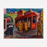 Philip Held, Utica Avenue Streetcar, Brooklyn, 1948, oil on canvas