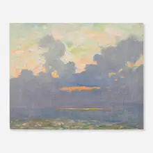 William Langson Lathrop, Sunset at Sea, Montauk, Long Island, 1937, oil on Masonite