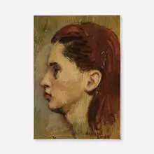 Head by Raphael Soyer, 1949, oil on Masonite, sold Oct 2023