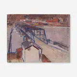 Charles Frederic Ramsey, Fauve Bridge on the Delaware; French Landscape with Bridge (double-sided), oil on board