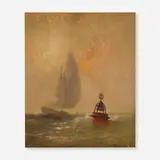 Franklin Dullin Briscoe, Dinghy at Sea, oil on board
