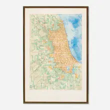 Chicago Stuffed with Numbers by Claes Oldenburg, 1977, lithograph on paper, sold Feb 2014