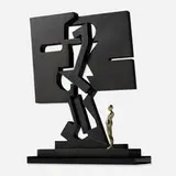 Ernest Trova, Falling Man Gox, 1976, enameled steel, nickel-plated brass, acrylic