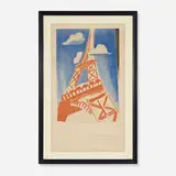 Eiffel Tower Print by Robert Delaunay and Sonia Delaunay, lithograph on paper, sold Feb 2014