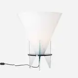 Rodolfo Dordoni, Otero table lamp, 1986, frosted glass, blue glass, crystal