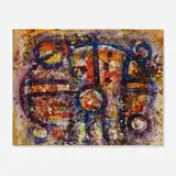 Ahmed Cherkaoui, Untitled, 1963, gouache and collage on paper