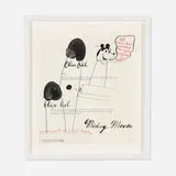 Ray Johnson, Untitled (Olive Oil Mickey Mouse), c. 1973, ink on paper