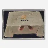 Antoni Tàpies, Table with Black Spots, 1966, collage and gouache on paper