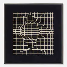 Grille by Victor Vasarely, 1958-1960, acrylic on board mounted to lacquered wood, sold Feb 2014