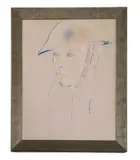 Julius Caesar Ibbetson, Untitled, pencil 55 x 35cm; A WWI SOLDIER Coloured crayon 61 x 47cm (2)
