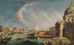 Venetian School, The Grand Canal and Santa Maria della Salute, Venice; and The Doge's Palace and the Riva degli Schiavoni, Venice, a pair, oil on canvas