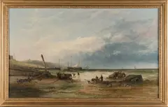 James W. Callow, Off the coast of Brittany, oil on canvas