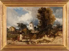 William James Müller, Gillingham Church, oil on panel