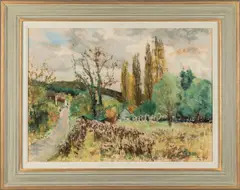 French rural landscape by Paul Lucien Maze, pastel, sold Jun 2023