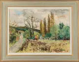 Paul Maze, French rural landscape, pastel