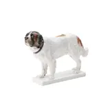 Meissen, Porcelain St. Bernard, designed by Emmerich Oehler in 1906, the standing figure polychrome enamel decorated, underglaze crossed swords mark, ht