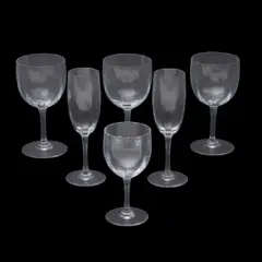 Baccarat Crystal Stemware, includes twelve white wine glasses, eleven red wine glasses, and four champagne flutes, red wine glasses measure 7 in. high.