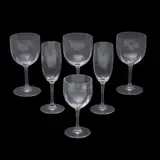 Baccarat Crystal Stemware, includes twelve white wine glasses, eleven red wine glasses, and four champagne flutes, red wine glasses measure 7 in. high.