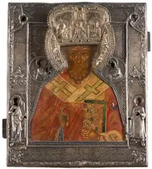 Russian Icon of Saint Nicholas, mid 19th century,