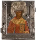 mid 19th century, by Russian Icon of Saint Nicholas, sold Jul 2023