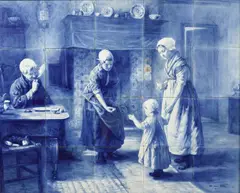 Dutch Delft Tile Picture, Holland, 19th century,
