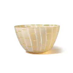 Alfredo Barbini, Tessere Bowl, fused glass with slightly iridized surface, paper label 'PAULY & C