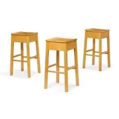Roy McMakin, Set of Three Stools, , birdseye maple