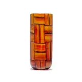 Ercole Barovier, Tessere Ambra Vase, for Barovier & Toso, alternating tesserae glass edged in amethyst, engraved 'Barovier & Toso Murano' and with 'Barovier & Toso' labrl