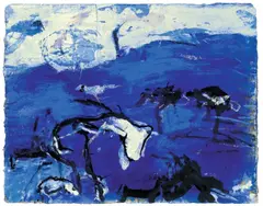 Emil Schumacher, Ohne Titel, 1994, Gouache und Lackfarbe auf genarbtem Velin