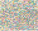 Farbfelder. 6 Anordnungen von 1260 Farben (Rot-Blau-Gelb) by Gerhard Richter, 1974, Offsetdruck auf festem Papier, sold Feb 2022