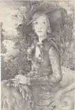 Otto Tetjus Tügel, Bildnis Henriette Benthien, 1935, Bleistift auf Papier, auf Karton aufgezogen