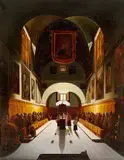 François Marius Granet, Der Chor der Kapuziner in der Kirche Santa Maria dell`Immacolata Concezione in Rom. Nach 1814, Öl auf Leinwand