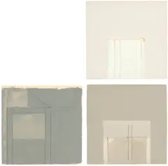 James Bishop, Ohne Titel, 3 Zeichnungen: Öl und Farbstift bzw. Öl und Bleistift bzw. Öl und Farbkreide, jeweils auf Papier
