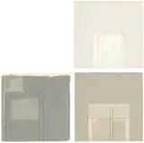 James Bishop, Ohne Titel, 3 Zeichnungen: Öl und Farbstift bzw. Öl und Bleistift bzw. Öl und Farbkreide, jeweils auf Papier