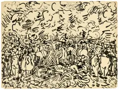 Wilhelm Morgner, Kreuzigung, 1912, Tuschpinsel auf Papier
