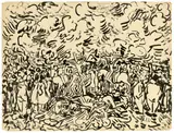 Wilhelm Morgner, Kreuzigung, 1912, Tuschpinsel auf Papier