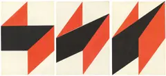 Drei Phasen by Hermann Glöckner, 1980, 3 Blatt: Jeweils Faltung, Tempera auf Papier, sold Oct 2018