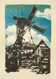 Emil Nolde, Große Mühle, 1907, Farblithographie auf Papier
