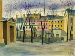 Werner Heldt, Friedhof an der Parochialkirche, 1927, Öl auf Leinwand