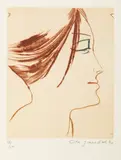 Ota Janeček, Girl's Profile, 1990, drypoint, paper