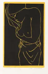 Ota Janeček, Girl Nude II, 1980s, linocut, paper
