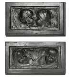 Josef Václav Myslbek, Two Figurative Reliefs, Late 19th/early 20th century, patinated cast alloy, wood