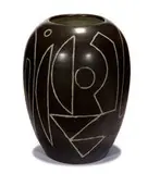 Arne Bang, Vase, Intaglio carved glazed ceramic