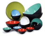 Herbert Krenchel, Krenit bowls (22), 1953, Enameled and frosted steel