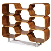 Chris Ferebee, Pre-production Hive shelving unit, Laminated-walnut, steel