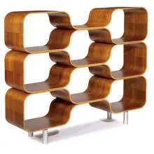 Chris Ferebee, Pre-production Hive shelving unit, Laminated walnut, steel